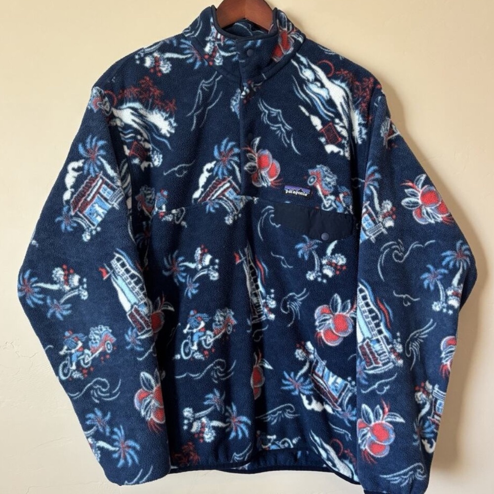 Patagonia Aloha Rickshaw Synchilla Snap T Fleece C-Street Hawaiian Spring 2017 S